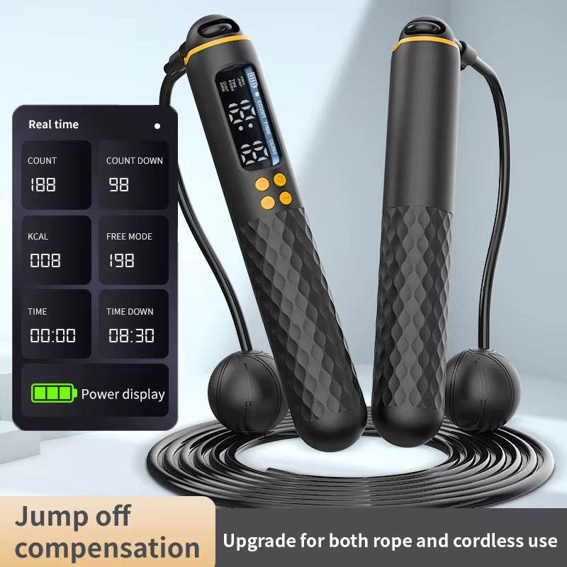 Rechargeable Digital Jump Rope with Wireless Calorie Counter - Adjustable Length for Ultimate Training!
